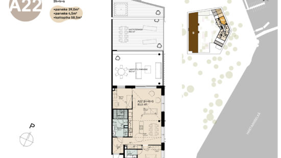 3h+k+kph+s+lasittettu parveke+kattoterassi Vaakunakyläntie 12 A 22, 90510 Oulu